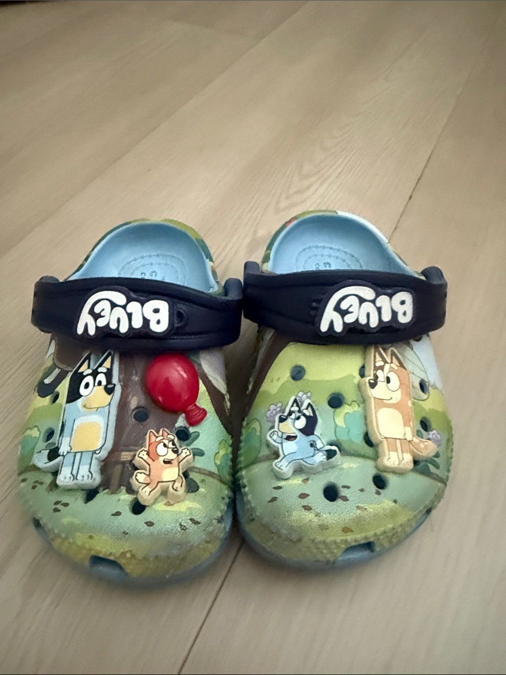 CROCS Kids' Blue and Green Character Clog Sandals
